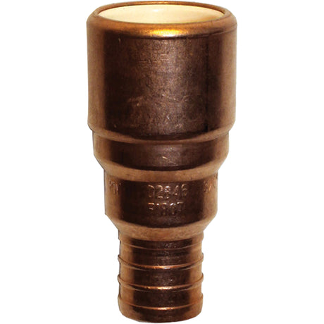 Pipe Adapter, Hub x Pex Barb, 1/2" Dia., Copper/CPVC