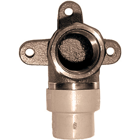 One-Piece 90° Drop Ear Elbow, Hub x FPT, Brass/CPVC, 3/4"