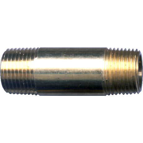 Long Pipe Nipple, Brass, 1/4", NPT x NPT
