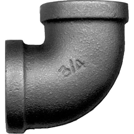 90° Female Pipe Elbow, FPT, Black Iron, 1-1/2"
