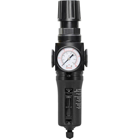 Manual Drain Filter/Regulator with Metal Bowl Modulair 300, 1/4" NPT, 250 PSI, 5.1 fl. oz. Capacity