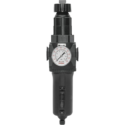 Manual Drain Filter/Regulator with Metal Bowl & Gauge Modulair 400, 1/2" NPT, 200 psi, 9.1 fl. oz. Capacity