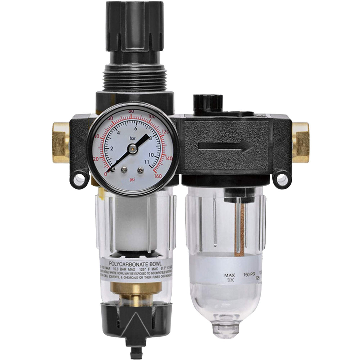 Filter/Regulator & Lubricator with Gauge Modulair 200, 1/4" NPTF