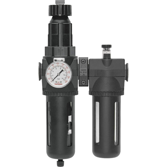 Filter/Regulator & Lubricator Modulair 400 with Gauge & Standard Bowl with Manual Drain, 3/4" NPTF