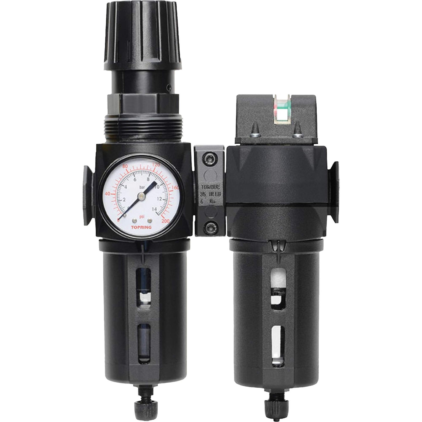 Filter/Regulator & Coalescing Filter Modulair 300 with Standard Bowl & Manual Drain, 3/8" NPTF, 150 PSI, 5.12 fl. oz. Capacity