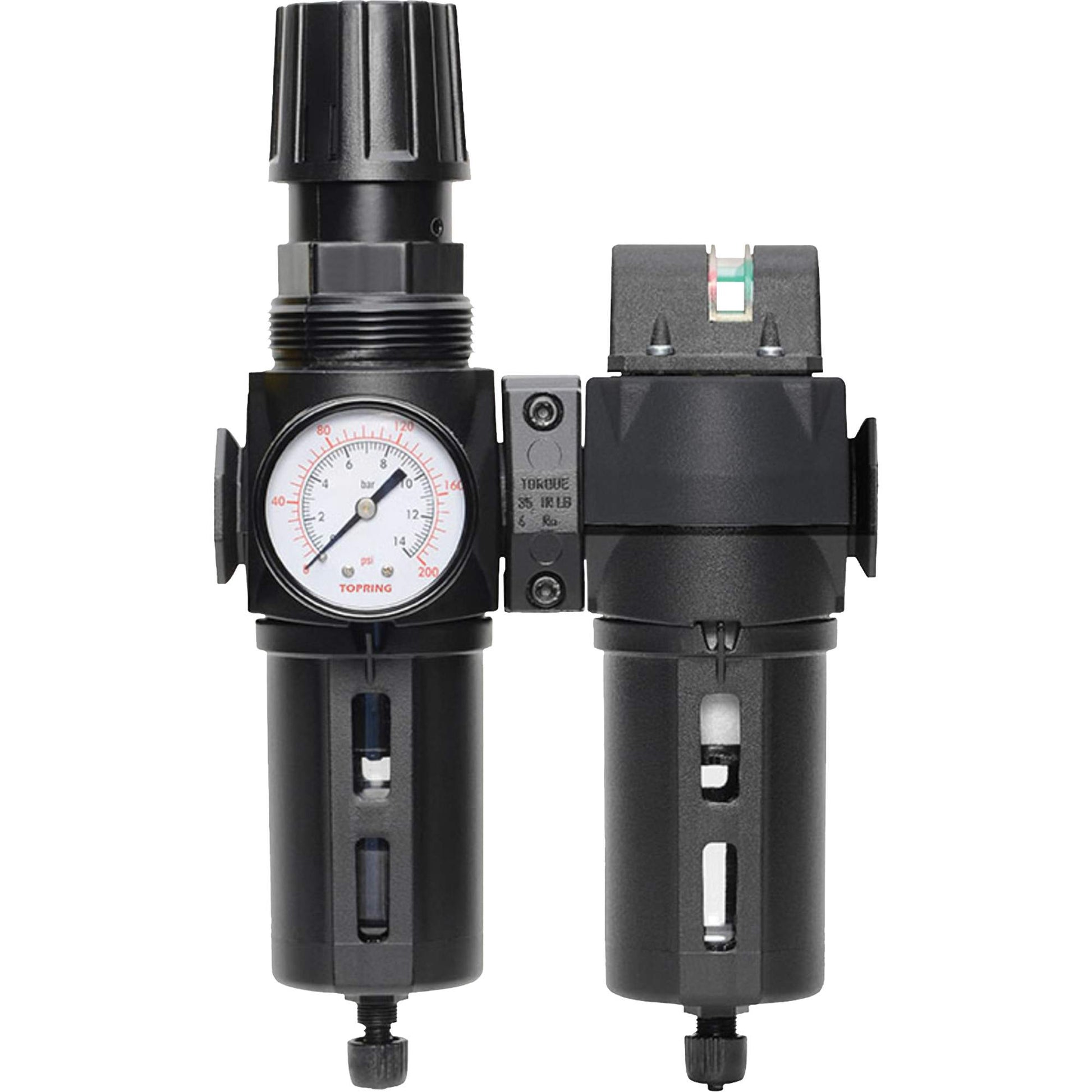 Filter/Regulator & Coalescing Filter Modulair 300 with Standard Bowl & Manual Drain, 3/8" NPTF, 150 PSI, 5.12 fl. oz. Capacity