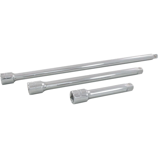 Socket Extension Set, 1/2" Drive, Chrome Finish, 3 Pcs
