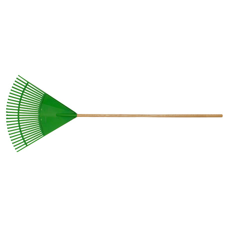 Fan Rake, 24" Blade, 26 Tines, Hardwood Handle, Plastic Blade