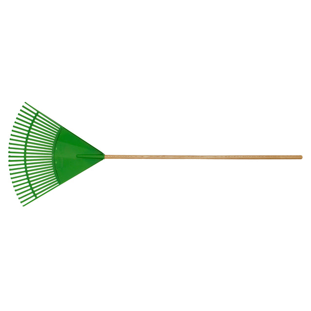 Fan Rake, 24" Blade, 26 Tines, Hardwood Handle, Plastic Blade