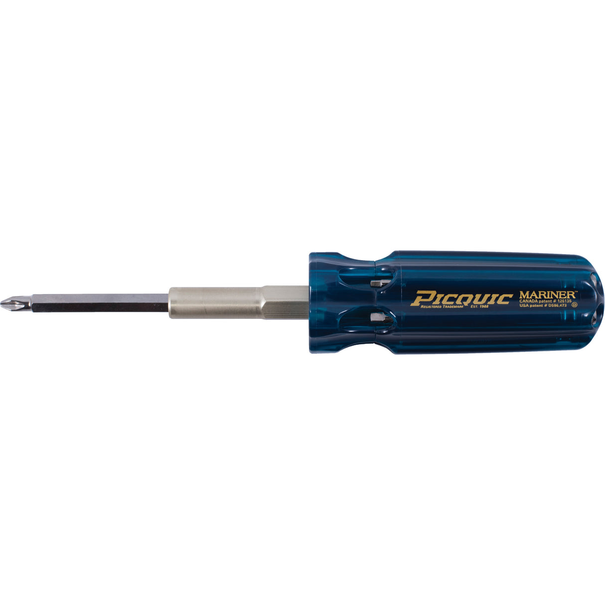 The Mariner Multibit Screwdriver, 6" L, Plastic Handle