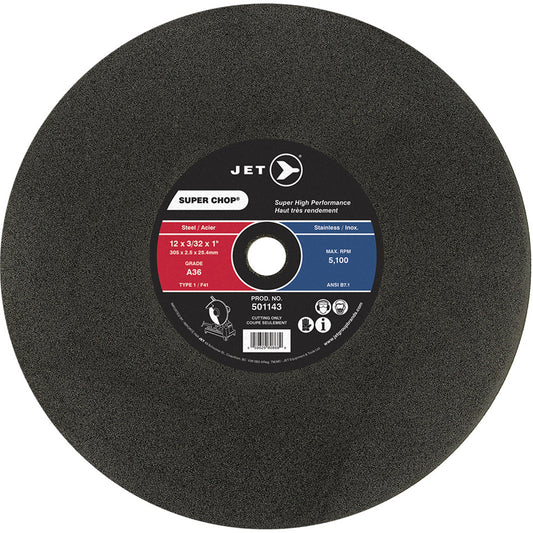 Super Chop® Cut-Off Wheel, 14" x 3/32", 1" Arbor, Type 1/F41, Aluminum Oxide, 4400 RPM