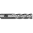 Weldon Shank Long Series End Mill, 3/8" Dia., 4 Flutes, High Speed Steel