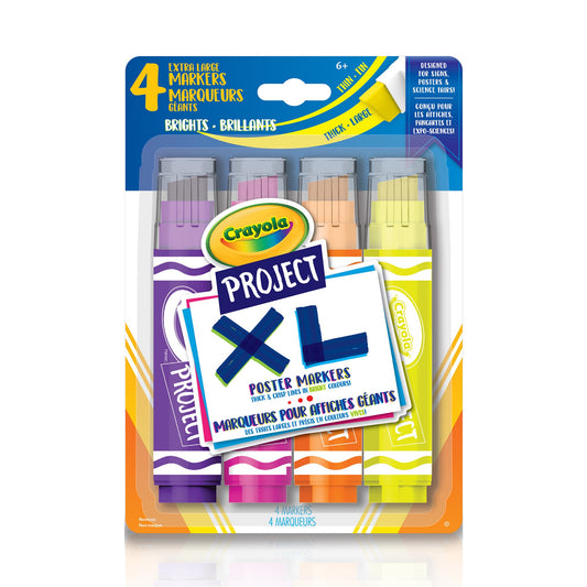 Crayola Project XL Poster Markers, Bright Colours (Case of 6)
