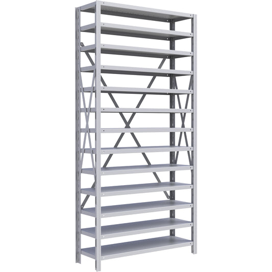 Interlok Parts Storage Shelving Unit, Steel, Boltless, 800 lbs. Capacity, 36" W x 76" H x 12" D