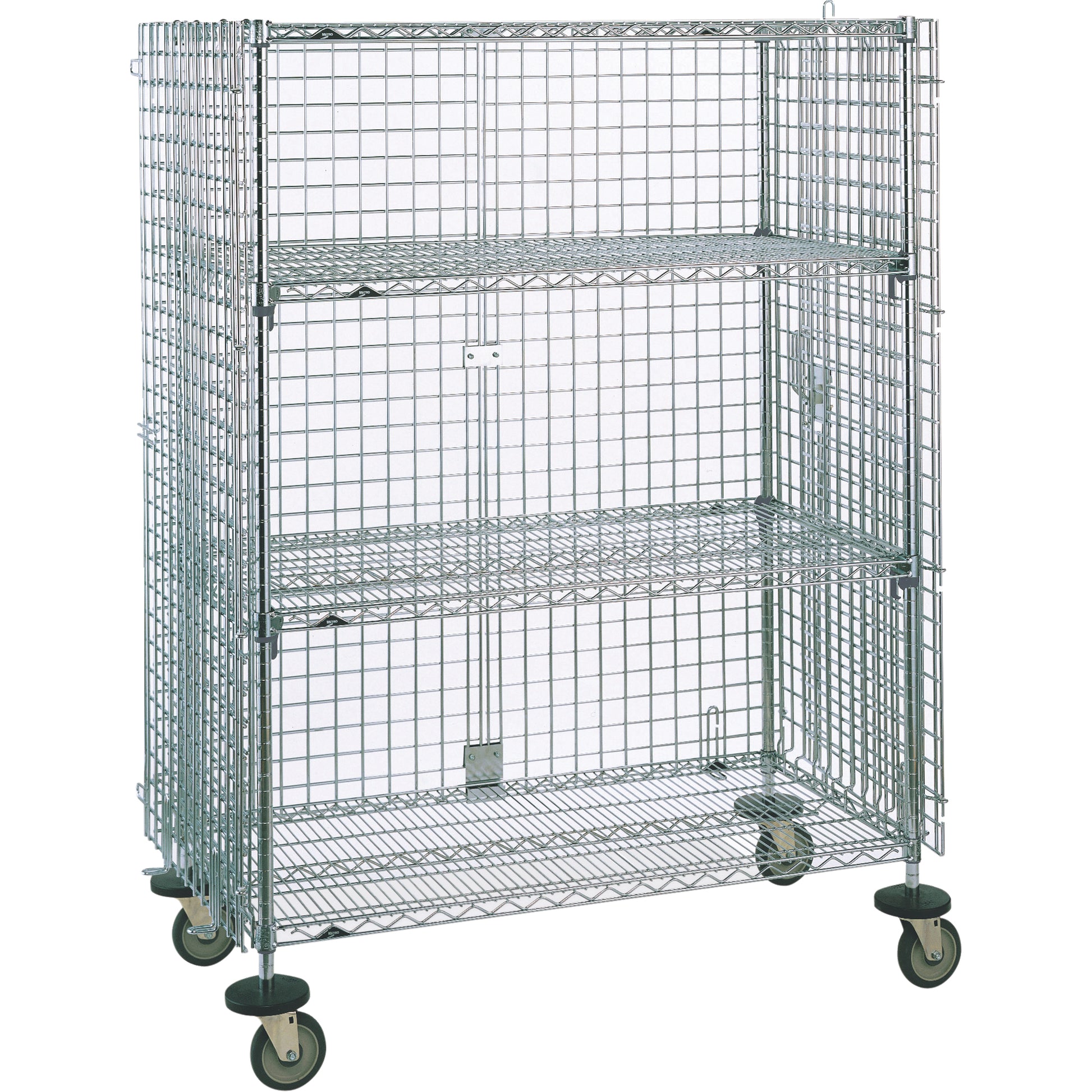 Security Carts, Chrome Plated, 21-1/2" x 68-1/2 x 50-1/2", 500 lbs. Capacity