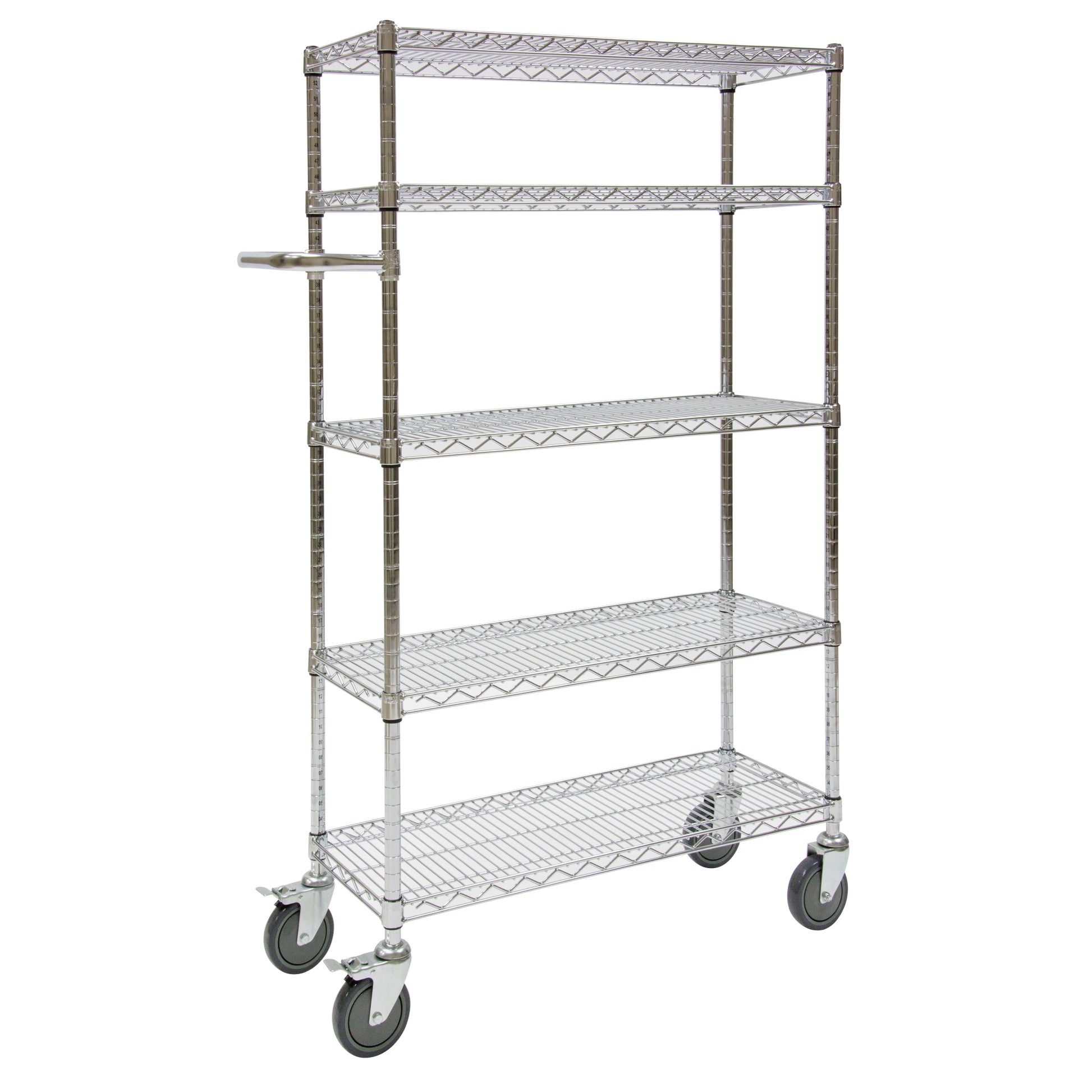 Push Cart, Chrome Plated, 36" x 60" x 14", 800 lbs. Capacity