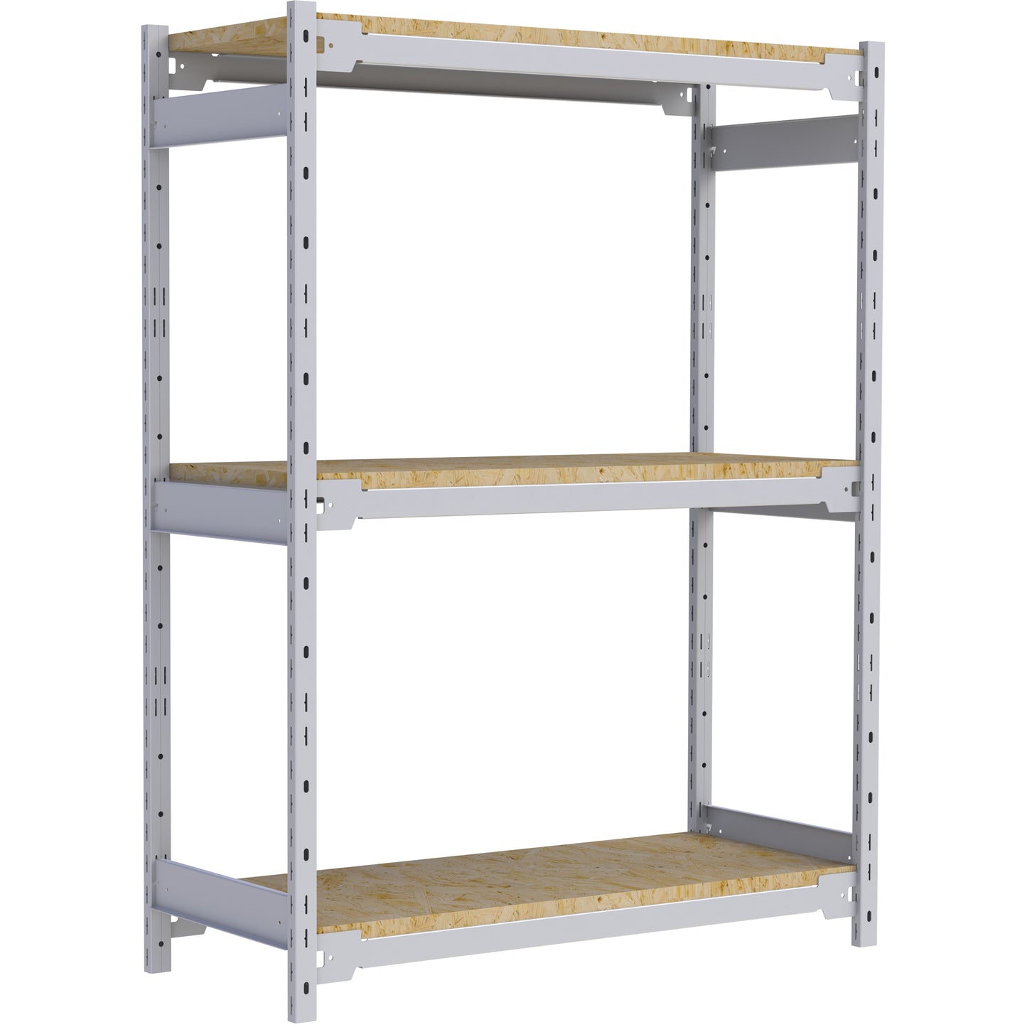 Wide Span Record Storage Shelving, Steel, 3 Shelves, 42" W x 18" D x 60" H