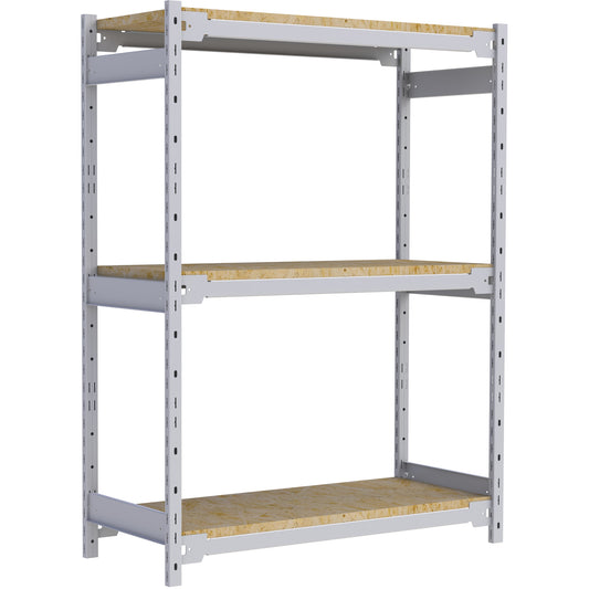 Wide Span Record Storage Shelving, Steel, 3 Shelves, 42" W x 18" D x 60" H