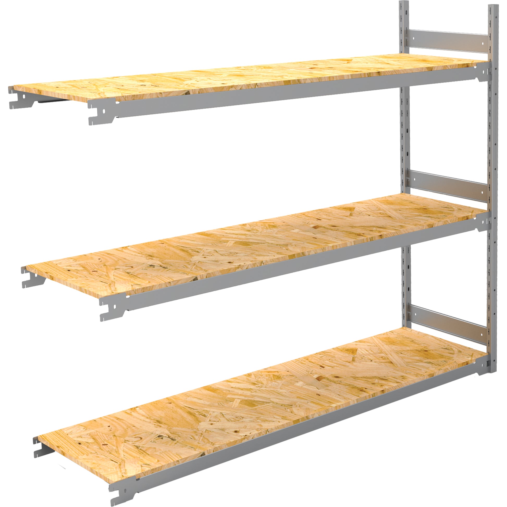 Wide Span Record Storage Shelving, Steel, 3 Shelves, 72" W x 18" D x 60" H, Add-On Kit