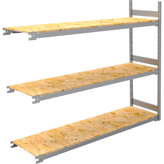 Wide Span Record Storage Shelving, Steel, 3 Shelves, 72" W x 18" D x 60" H, Add-On Kit