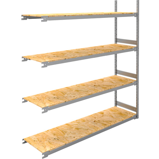 Wide Span Record Storage Shelving, Steel, 4 Shelves, 72" W x 18" D x 84" H, Add-On Kit