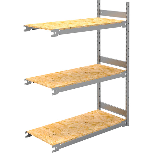 Wide Span Record Storage Shelving, Steel, 3 Shelves, 42" W x 18" D x 60" H, Add-On Kit