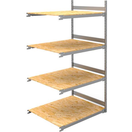 Wide Span Record Storage Shelving, Steel, 4 Shelves, 42" W x 32" D x 84" H, Add-On Kit