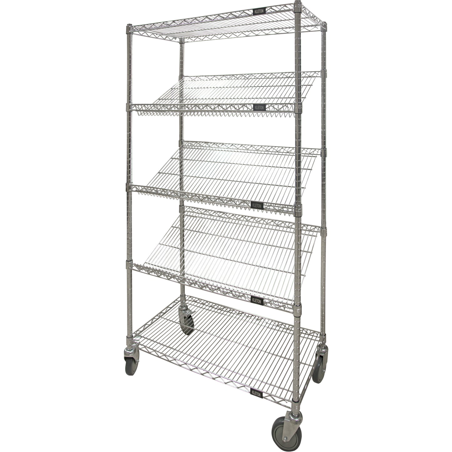 Slanted Shelf Cart, 5 Tiers, 18" W x 69" H x 48" D