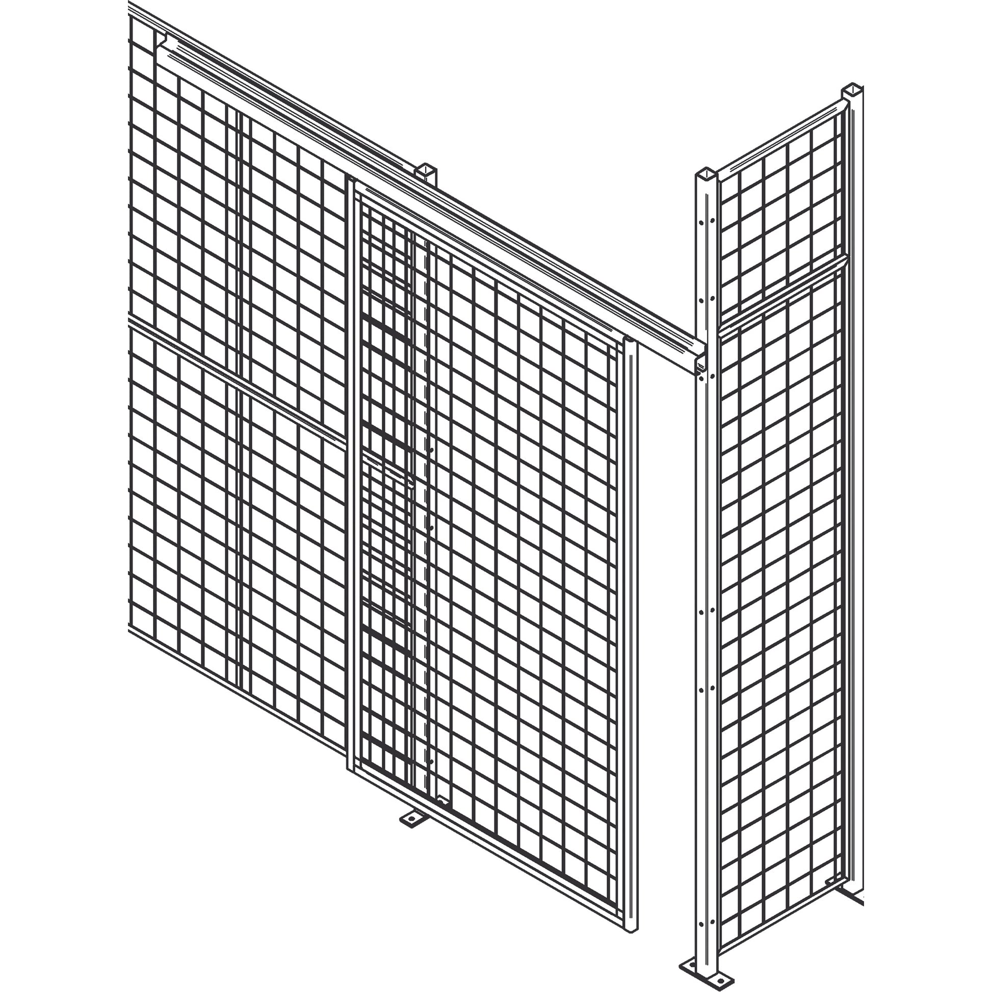 Heavy-Duty Wire Mesh Partition Sliding Door, 8' W x 8' H