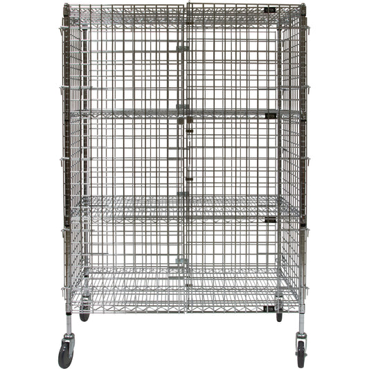Security Cart, Chrome Plated, 48" x 69" x 24", 500 lbs. Capacity