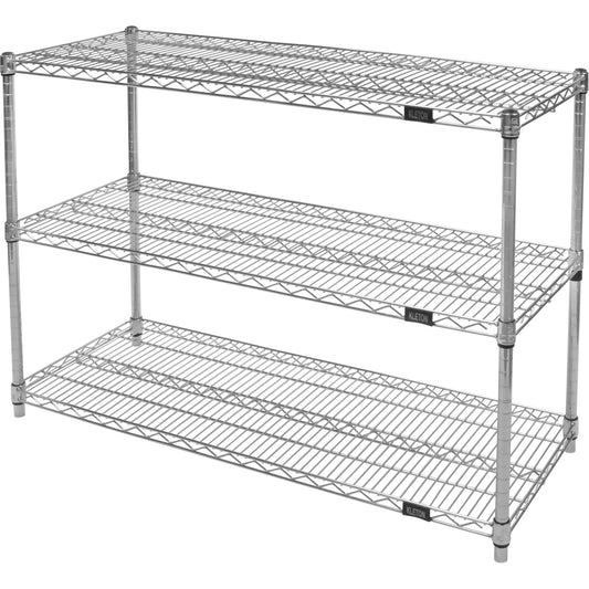 Heavy-Duty Chromate Wire Shelving, 3 Tiers, 48" W x 33" H x 14" D