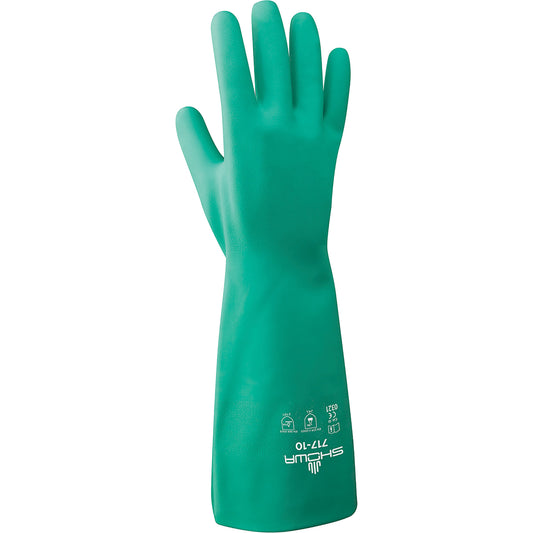 Showa Nitri-Solve® Gloves, Size Medium/8, 13" L, Nitrile, 11-mil