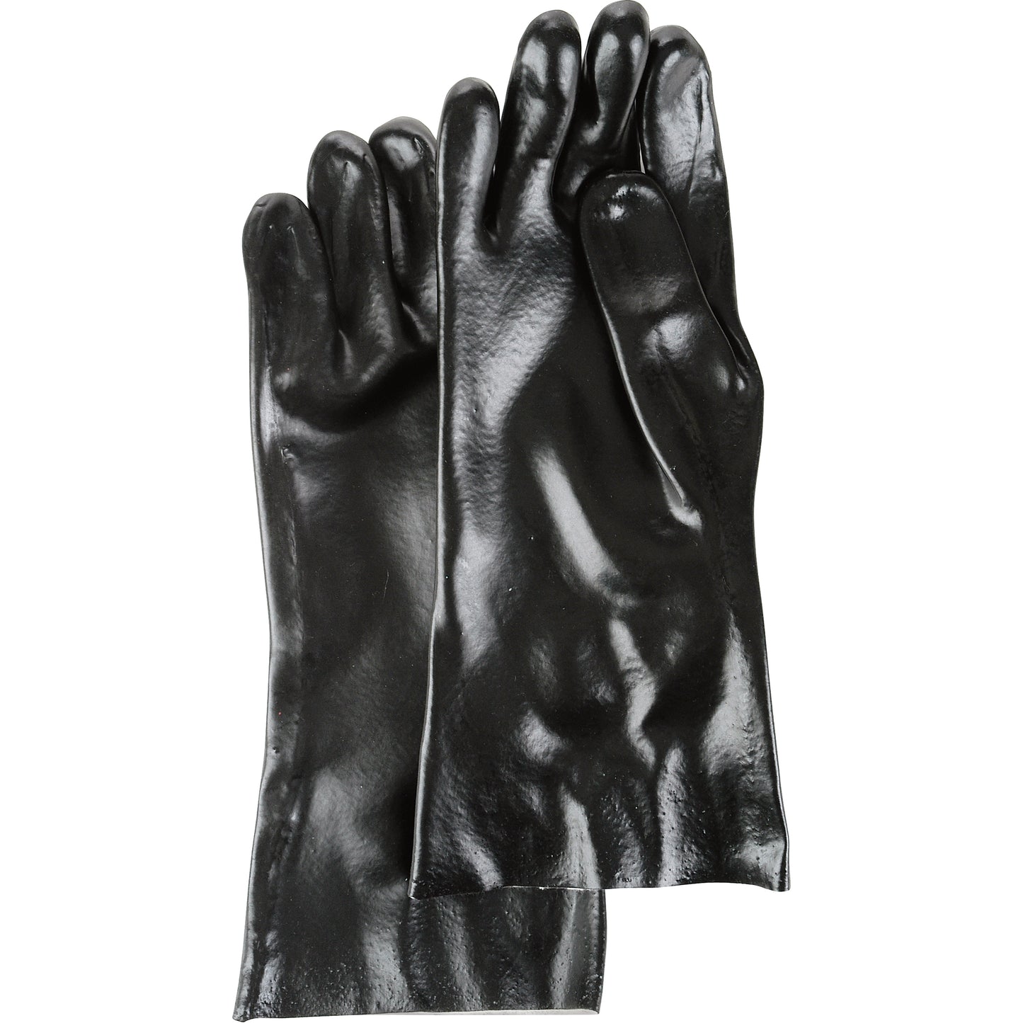 Showa Black Knight® Gloves, Size Large/10, 12" L, PVC, Jersey Inner Lining, 53-mil