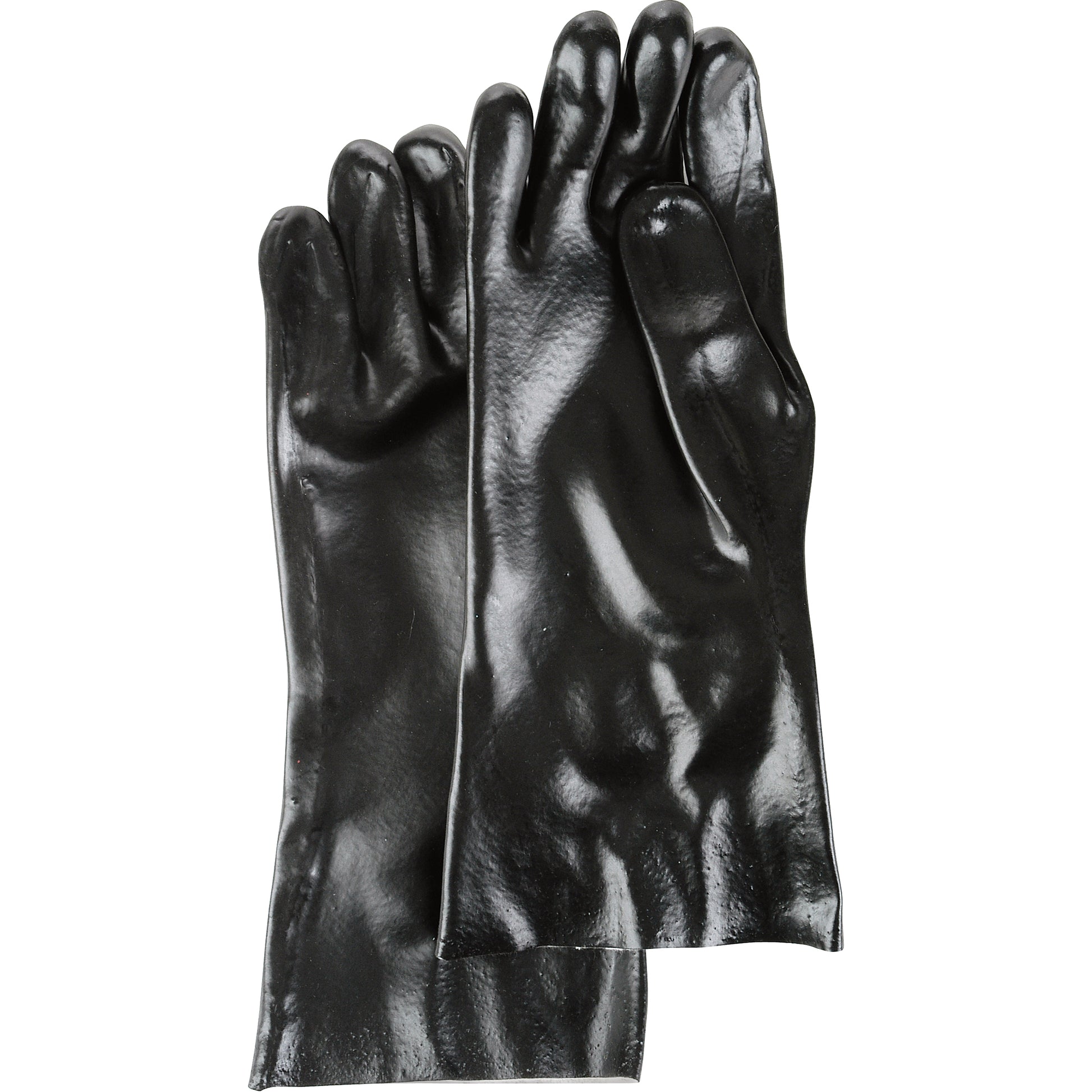 Showa Black Knight® Gloves, Size Large/10, 12" L, PVC, Jersey Inner Lining, 53-mil