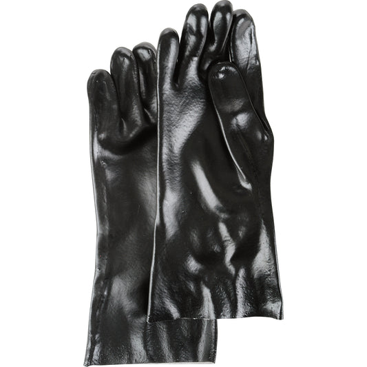 Showa Black Knight® Gloves, Size Large/10, 12" L, PVC, Jersey Inner Lining, 53-mil