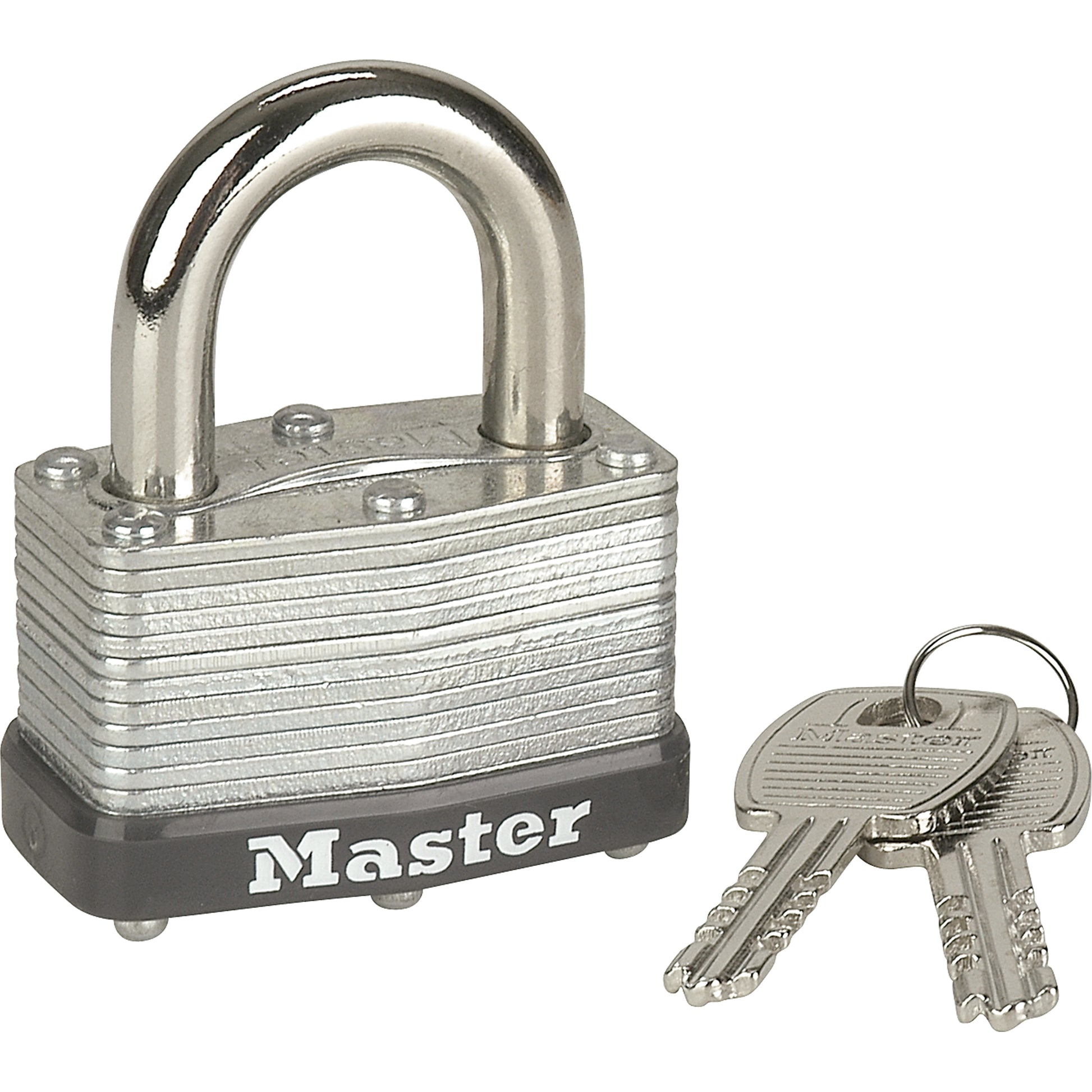 Master Lock Economy Warded Padlock, Keyed Different, Laminated Steel, 1-3/4" Width