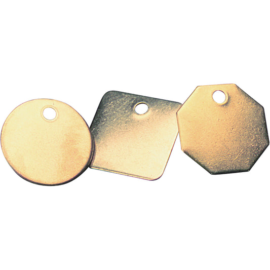 C.H. Hanson Blank Tags, Brass, 1.5" dia