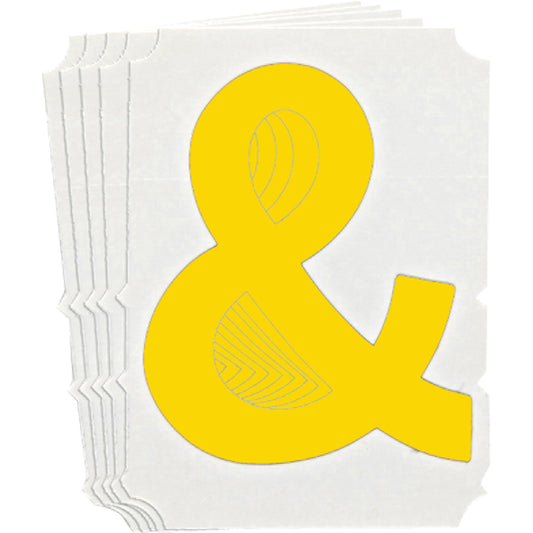 Brady Quick-Align® Individual Gothic Number & Letter Labels, Ampersand (&), 4" H, Yellow