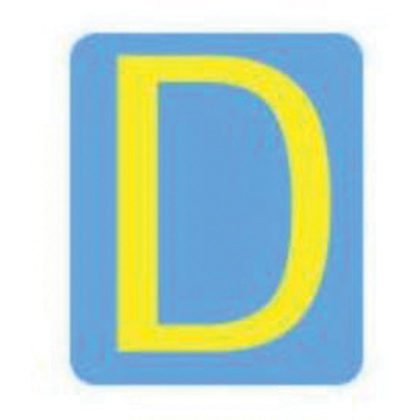 Brady Quick-Align® Individual Gothic Number and Letter Labels, D, 4" H, Yellow
