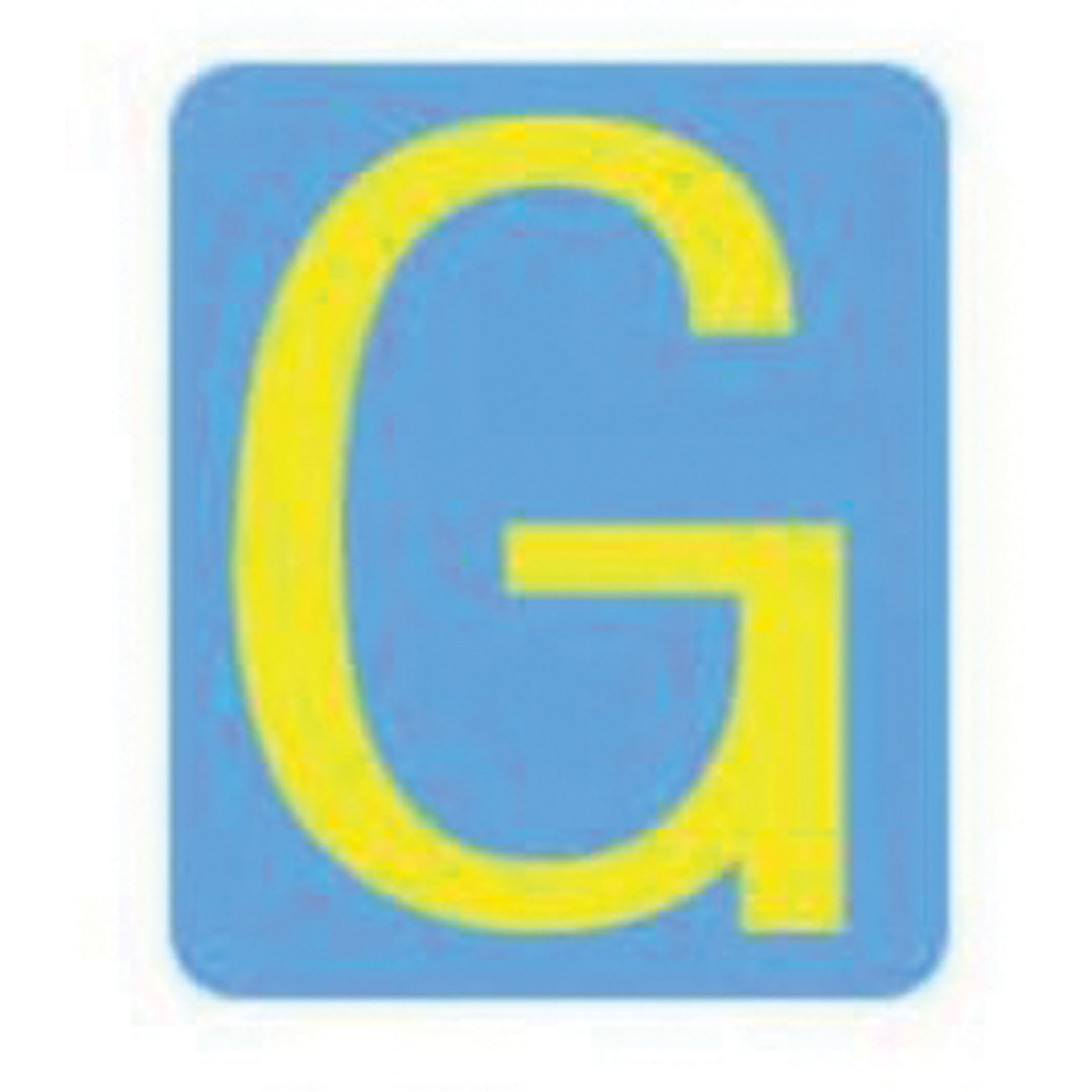 Brady Quick-Align® Individual Gothic Number and Letter Labels, G, 4" H, Yellow