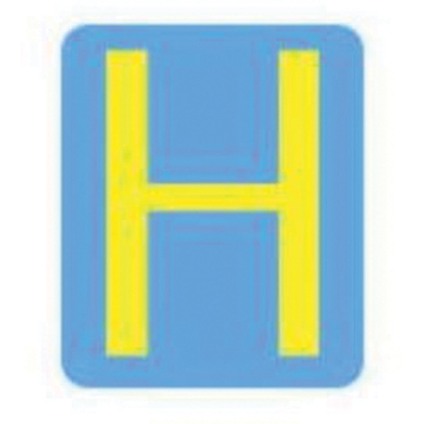 Brady Quick-Align®Individual Gothic Number and Letter Labels, H, 4" H, Yellow