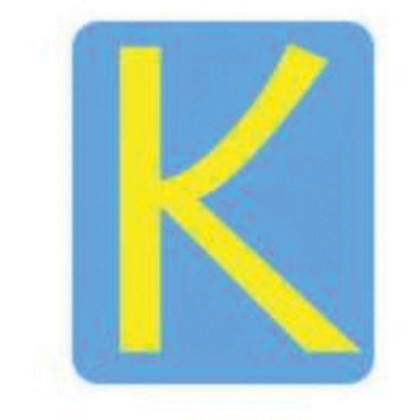 Brady Quick-Align®Individual Gothic Number and Letter Labels, K, 4" H, Yellow