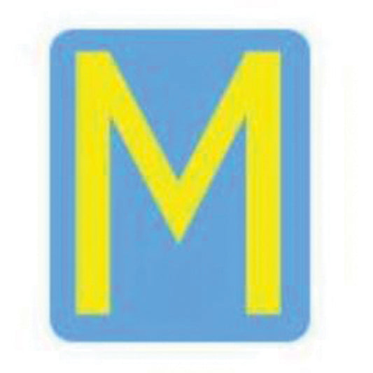 Brady Quick-Align® Individual Gothic Number & Letter Labels, M, 4" H, Yellow