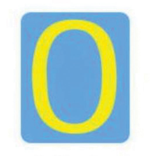 Brady Quick-Align® Individual Gothic Number & Letter Labels, O, 4" H, Yellow