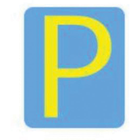 Brady Quick-Align® Individual Gothic Number & Letter Labels, P, 4" H, Yellow
