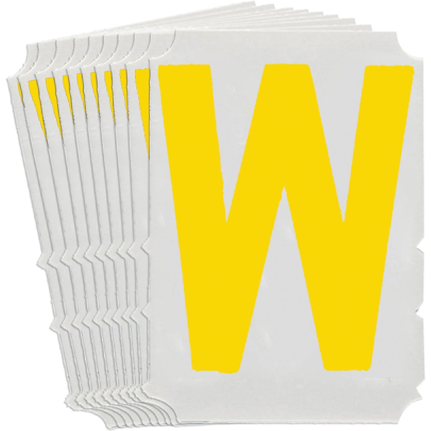 Brady Quick-Align® Individual Gothic Number & Letter Labels, W, 4" H, Yellow