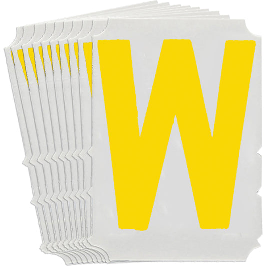 Brady Quick-Align® Individual Gothic Number & Letter Labels, W, 4" H, Yellow