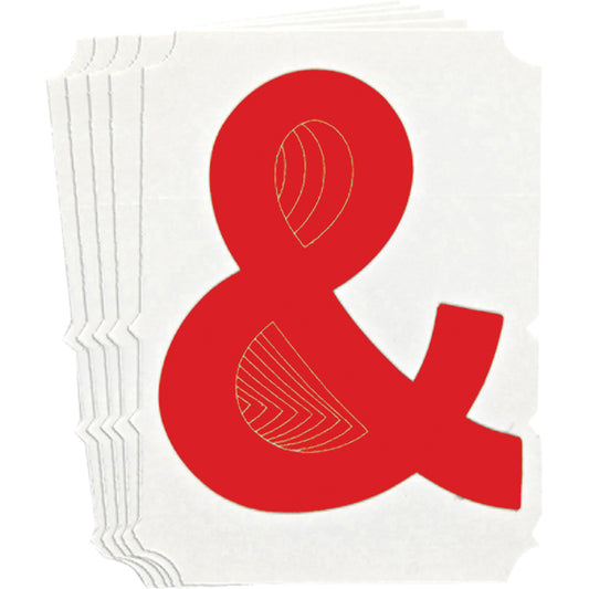 Brady Quick-Align® Individual Gothic Number & Letter Labels, Ampersand (&), 4" H, Red