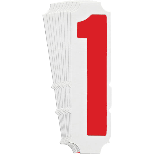Brady Quick-Align® Individual Gothic Number and Letter Labels, 1, 4" H, Red