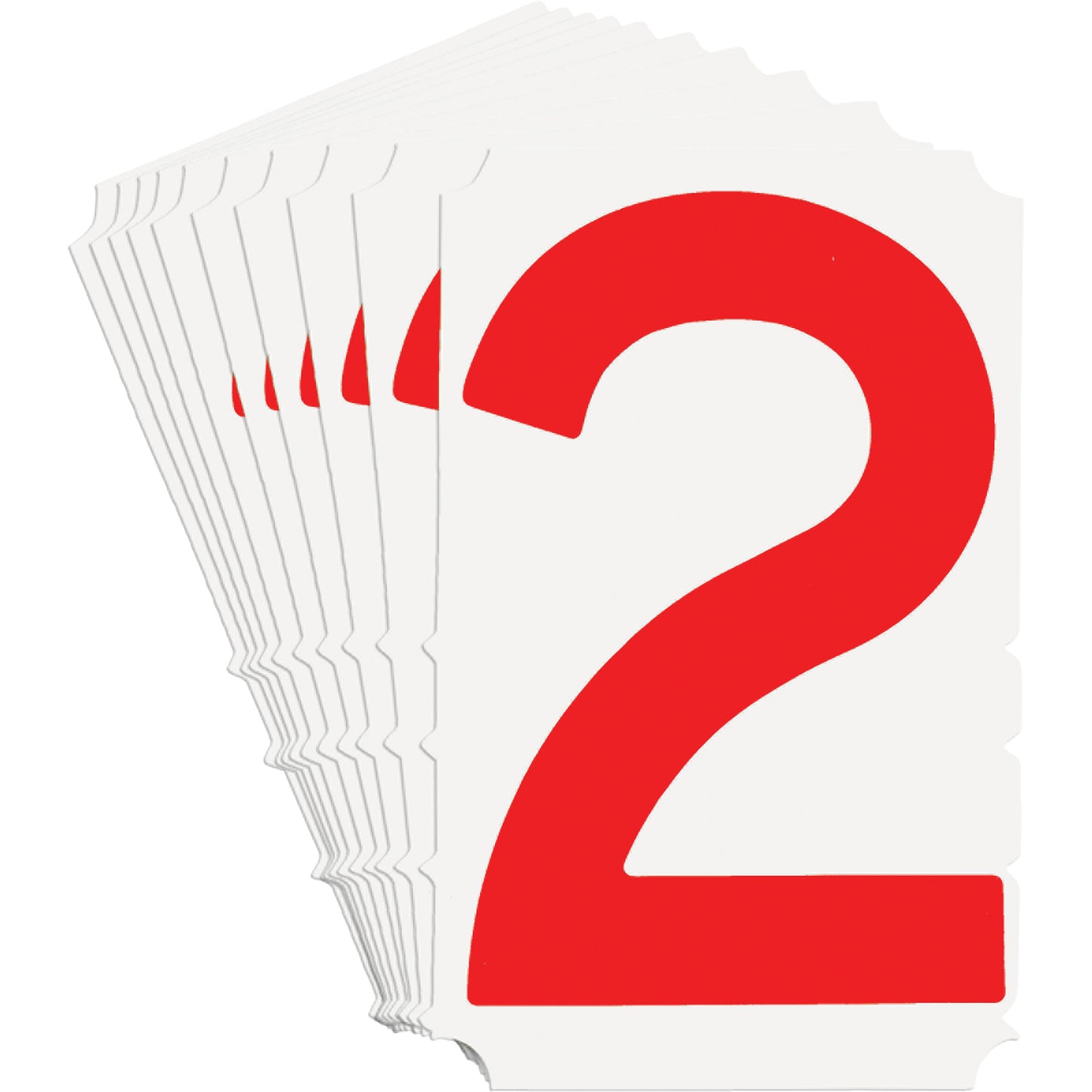 Brady Quick-Align® Individual Gothic Number and Letter Labels, 2, 4" H, Red